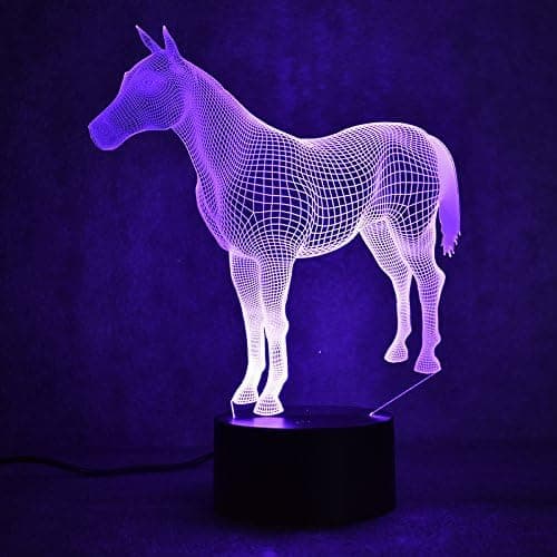 3D Hest Natlampe LED Illusion 7 Farveskiftende Touch