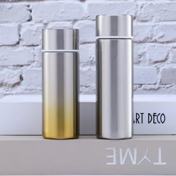 Mini Vandflaske, Slank Rustfrit Stål, Isoleret Vakuum, Termokande, Lommekop, Flaske, Holder Drikkevarer Varme/Kolde Lækagesikker, 150 ml Yellow