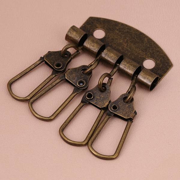 30 stk./sæt Retro nøgleringspung nøglering række arrangør Diy læderhåndværk tilbehør (4 kroge)