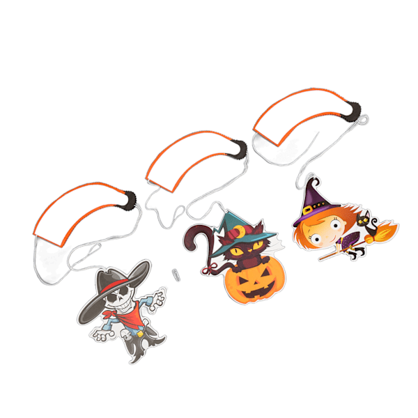 3 kpl Halloween-paperiripustuskoristetta, kurpitsa, pääkallo, noita, Halloween-paperiripustuslyhty, DIY-ripustuskoriste