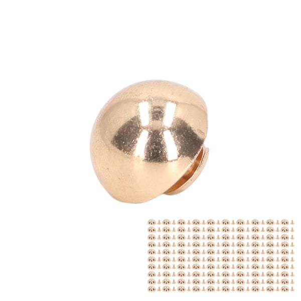 100 set svampnit nitar 12mm hög hårdhet rund huvud läder nitar för att dekorera punk kläder skor väskor husdjur krage guld