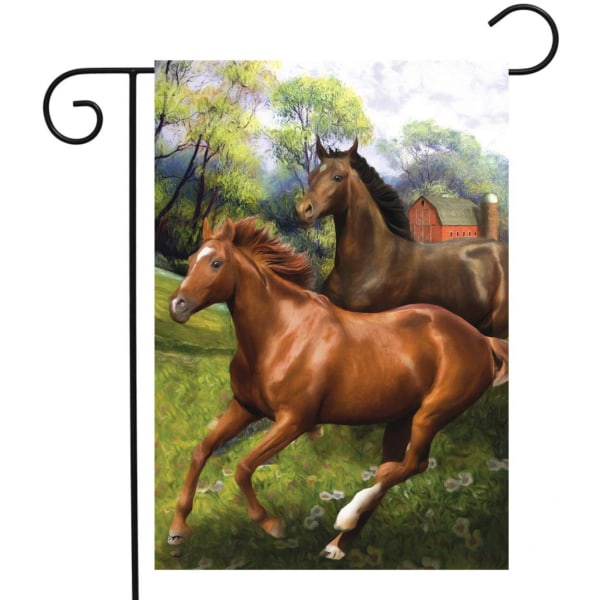 Laukkaavat hevoset kesäpuutarhan lippu ulkona Wildlife 12,5" x 18"