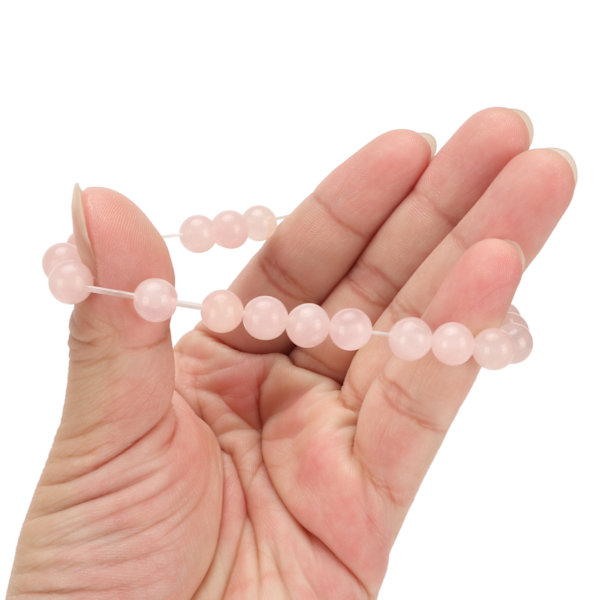Perle Armbånd Elegant Diameter 8mm Stretch Naturlig Krystal Armbånd til Unisex Meditation Dekompression Gave Rose Quartz