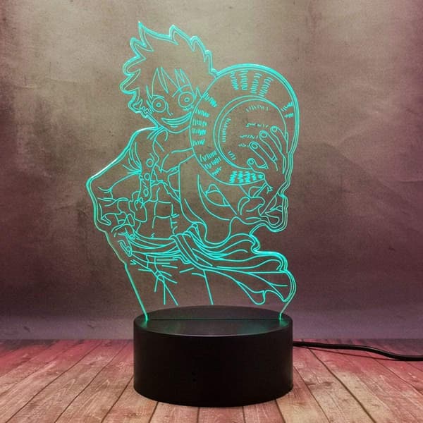 One Piece Luffy 3D Illusion Natlampe Smart Touch, RG