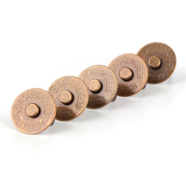 50 stk Metall Magnetiske Trykknapper Runde Knapp Spenne Klær Tilbehør (bronse)
