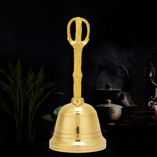 Populär ren mässingshandklocka buddhistisk klocka Feng Shui taoistiskt instrument 4,5 tum skaller