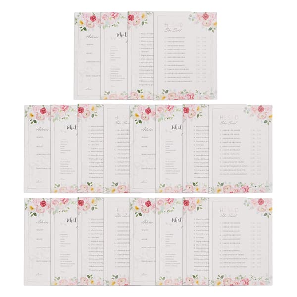 Bröllopsduschspel 20PCS Modern Font Bröllopsduschspel Elegant Blommig Miljövänlig Bärbar Han Sa Hon Sa