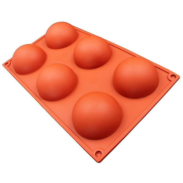 3-delad kupol silikonform, 6 håligheter 65 mm stor kupol tårta