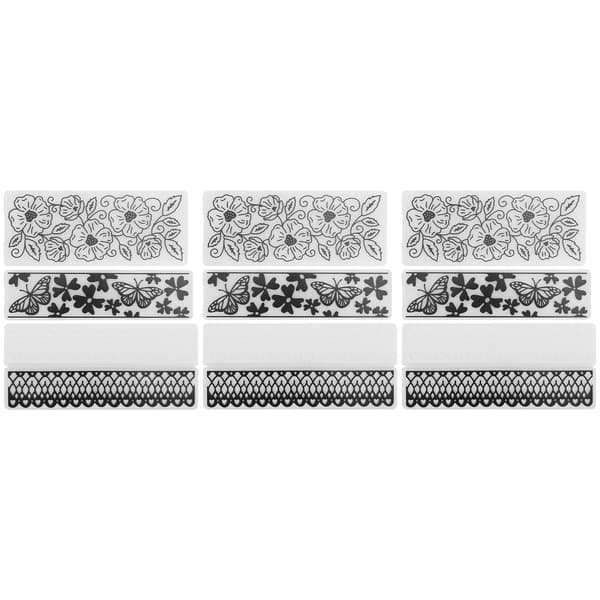 9 stk Blomster Plast Embossing Folder Rektangel for DIY Kort Maker Håndlagde Tilbehør