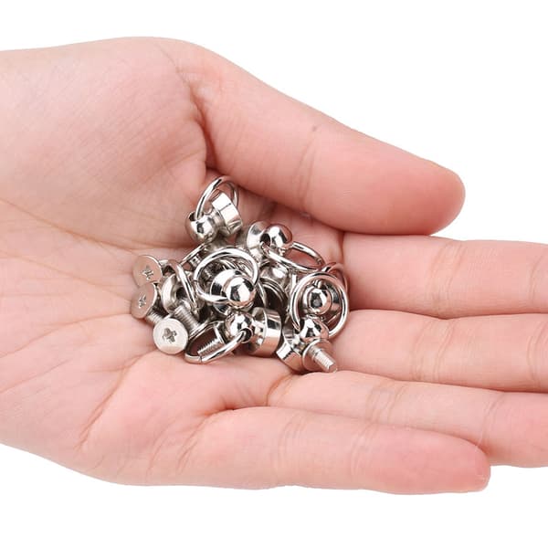 10 stk. messingnitter studs skru bagpå rund ringhoved læderhåndværk dele