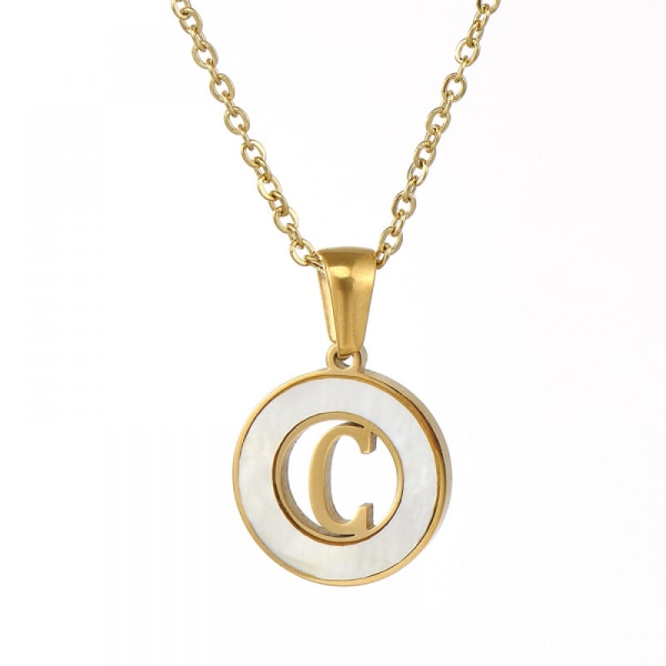 Initial Halsband i Rostfritt Stål för Kvinnor, 18K Guld