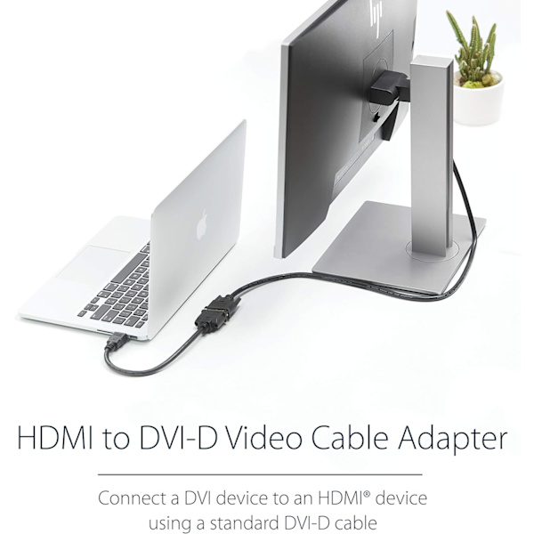 HDMI-hane till DVI-hona-adapter - 8 tum - 1080p DVI-D-könsändringskabel (HDDVIMF8IN)，2-pack