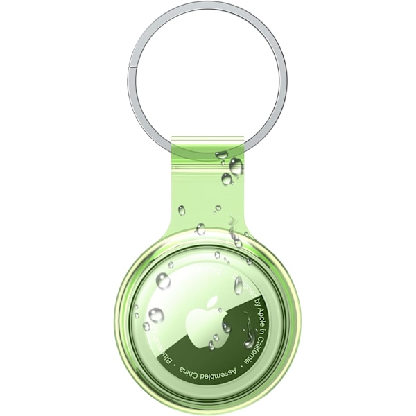 Airtag-pidike, joka on yhteensopiva Apple AirTagien kanssa, vedenpitävä ja pölytiivis ja törmäyssuojattu Airtag-kuori, jossa on monivärinen läpinäkyvä pehmeä TPU-materiaali 1 Green