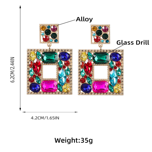 Örhängen Fashion Color Diamond Series Alloy Diamon
