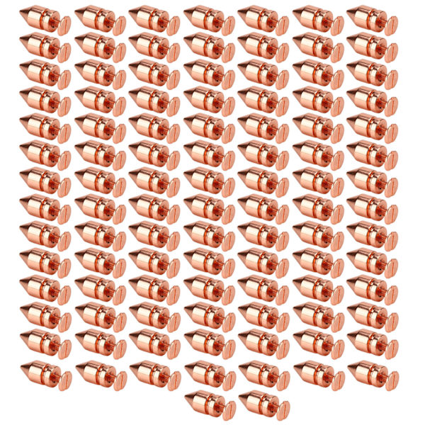 100 set klädspikar roséguld metallplätering exakt gänga allmänt använda spikar och nitar för skor bälten kläder 8x15mm