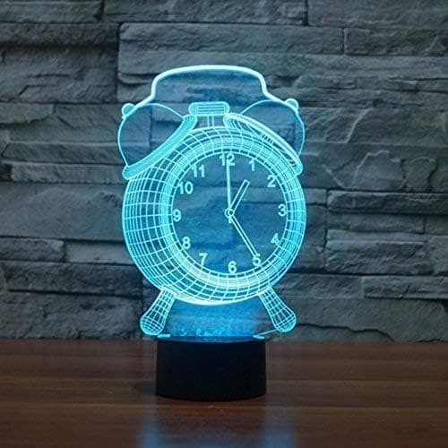 3D Illusion Lampe Vækkeur LED Natlys Touch Kontrol 7