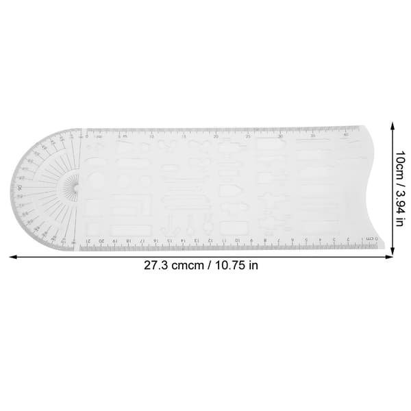 Student Learning Ruler Drawing Tool Template Ruler Stationery Set för god transparens