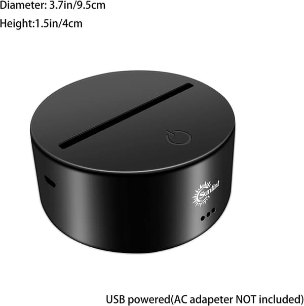 3D Illusjon Flerfarget USB Sovende Nattlys Skrivebordslampe
