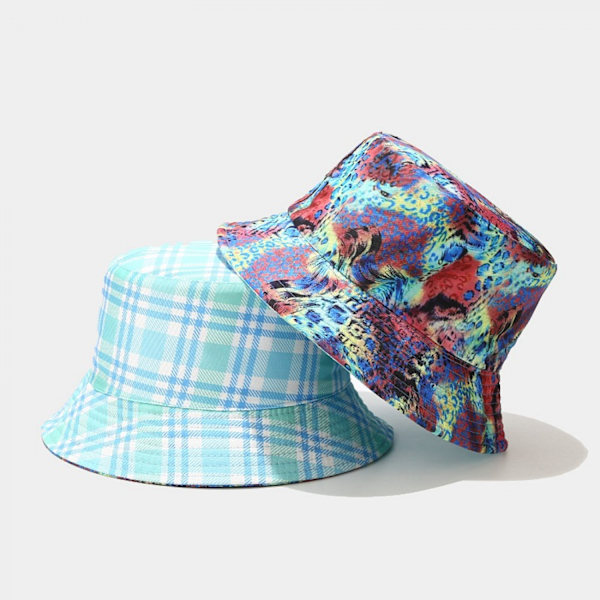 Hink med Tie Dye Vändbar Fiskare Sommar Strand Solhatt C