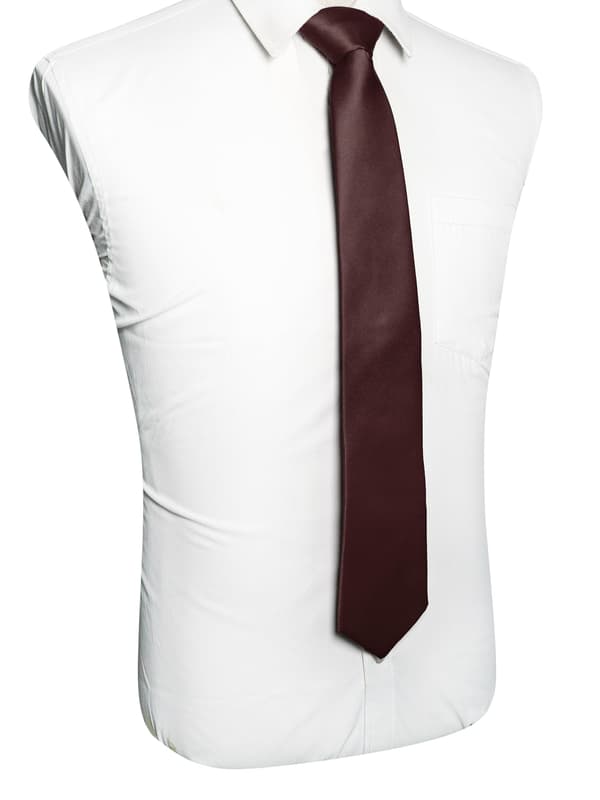 Enfärgad herrslips, 3,15\"×57\" Jacquardvävd satängpolyester formell slips, affärsbröllops examen halsduk för dagligt bruk & Brown