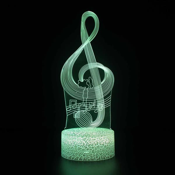 Natlampe til Børn, 3D Visualisering 7 Farver + 16 Farveskift Optisk Illusion Led Berøringsfølsom Lampe