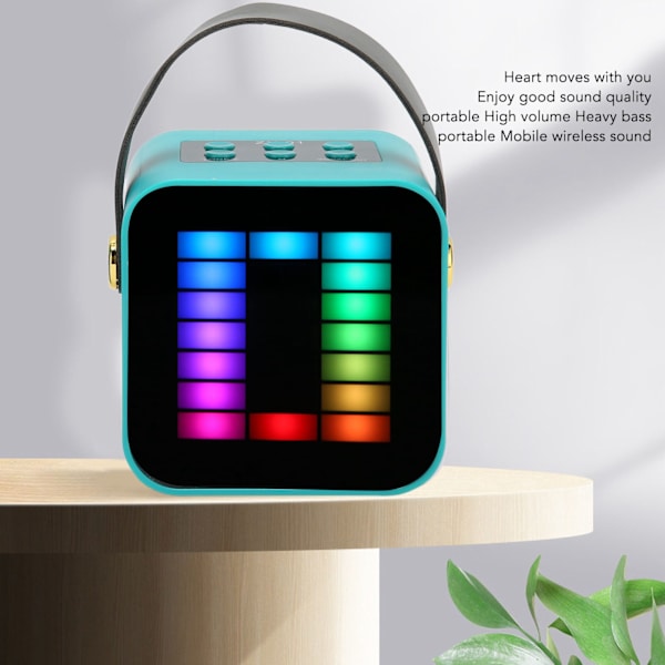Mini Karaoke Maskine Sæt RGB Pickup Lys Digital Behandlings Chip Håndholdt Bærbar Bluetooth Højttaler med Mikrofon Green