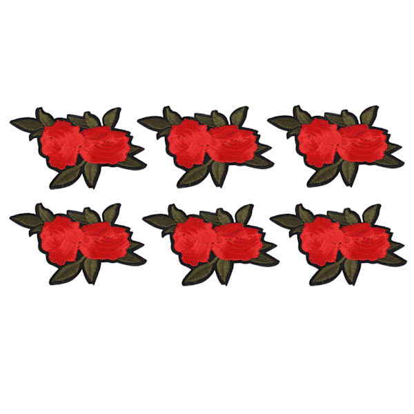 Red Rose Embroidered Patch DIY Decoration Clothing Iron Sew Sticker Craft Accessories