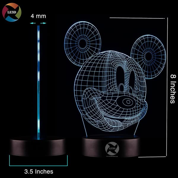 3D Optisk Illusions Natlampe - 7 LED Farveskiftende Lampe
