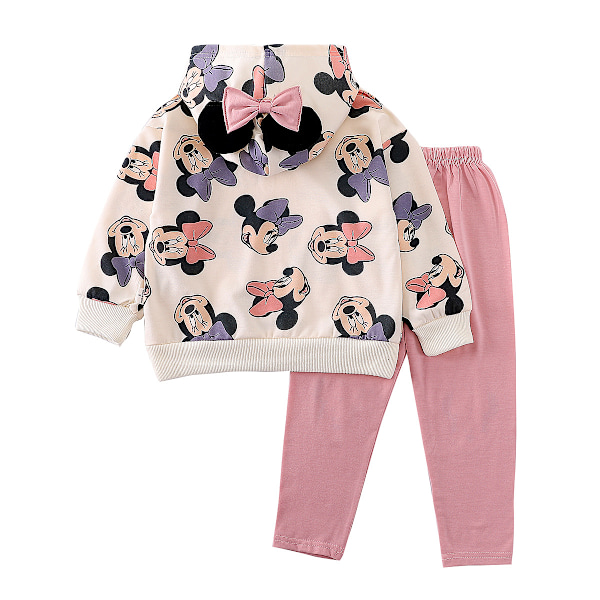 2024 Nye Minnie Mus & Mickey Mus Jente Matchende Sett Pullover Genser og Joggebukse Sett 2 Deler Pakke Antrekk, Overraskelse Juler & Bursdagsgave for Barn 100cm