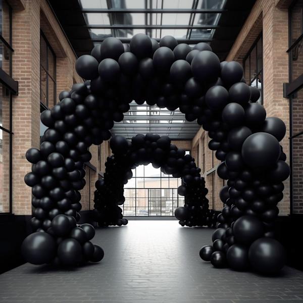 130 stk. sorte balloner i forskellige størrelser 18\" 12\" 10\" 5\" ballonbue guirlande sæt perfekt til fødselsdagsfest, dimission, babyshower, bryllup, ferie D Black