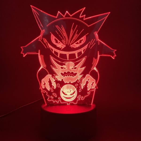 3D Nattlys Led Nattlys Spill GO Gengar Figur Atmosph