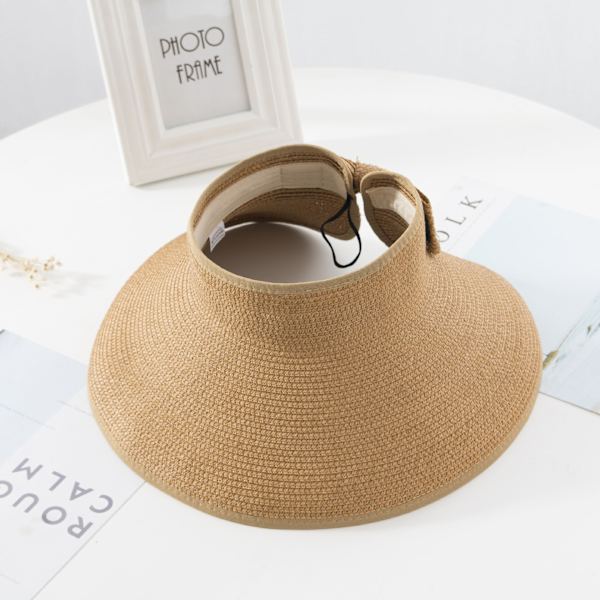Dam solhatt med bred brätte i halm med UPF 50+ Khaki