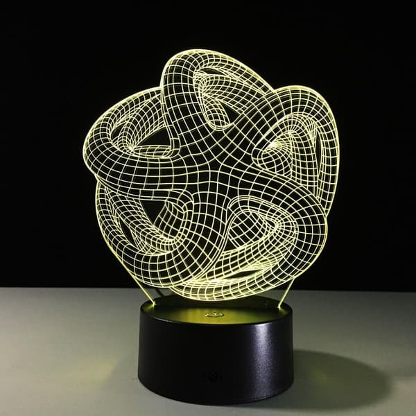 Kunstnerisk Abstraktion Moderne 3D USB Natlampe Farverig Colo