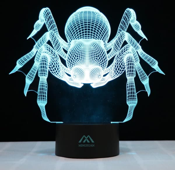 Spider 3D LED Natlampe Touch Bordlamper 7 Farveskift