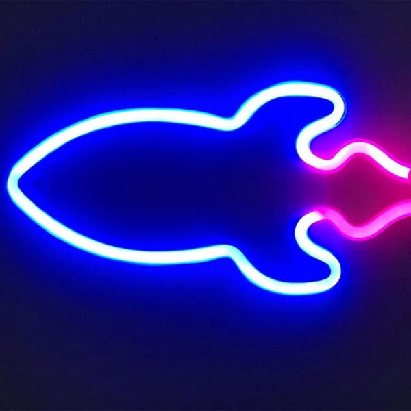 Neon Lys Raket Neon Lys Skilt LED Blå