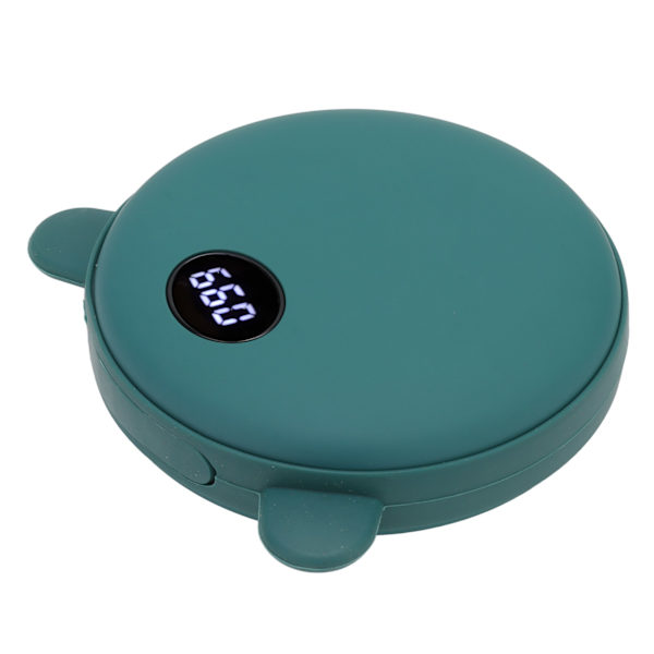 Ladattava kädenlämmitin, söpö karhu, 5200 mAh, 3 lämpötila-asetusta, taskukokoinen sähkökädenlämmitin puhelimeen, tablettiin, talvi, vihreät karhun korvat