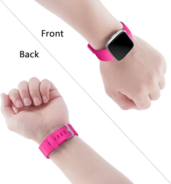 Älykellon ranneke sopii Fitbit versa älykellolle, versa 2 ja versa Lite se -kelloille naisille ja miehille (Vaaleanpunainen-S)