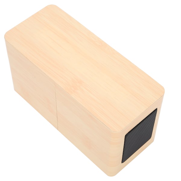 Monitoiminen puinen 2000mAh minikellokaiutin langaton Bluetooth-kello stereokaiutin (keltainen puu punainen valo)