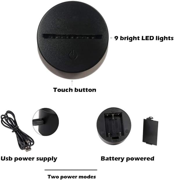 Musiknode Lampe 3D Natlampe Børnelegetøj LED Touch Bordlampe