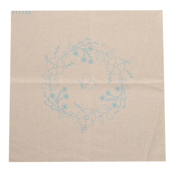 DIY Broderikit - Blomma Korsstygn Oavslutad Handarbete med 20cm Hoop Ram för Nybörjare Heminredning Typ 3