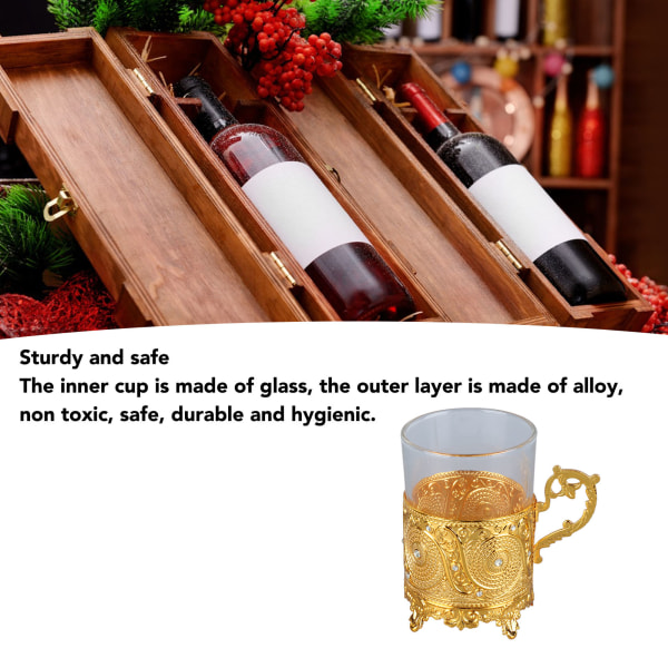 Legering Glas Ölmugg Matal Ölkrus Samlarobjekt Dekorativ Whiskymugg Drickmugg för Fars Dag Jul Födelsedag Golden
