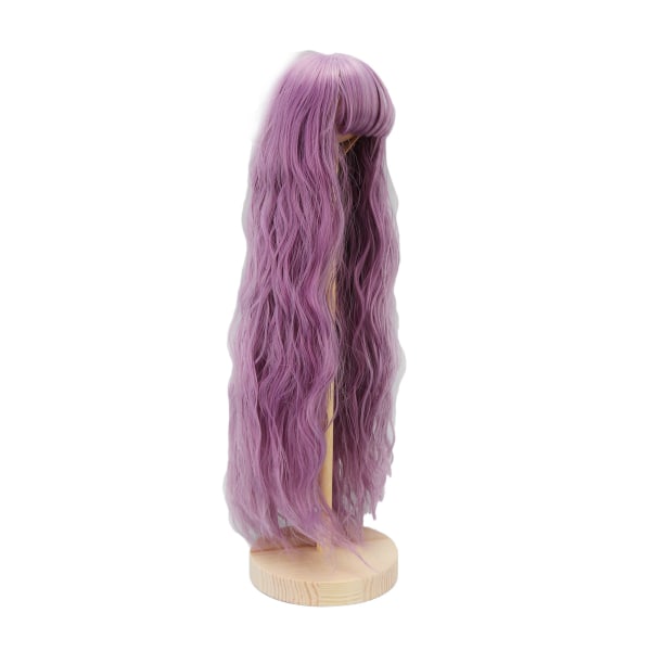 Nuken hiusperuukki korkean lämpötilan lanka pitkät hiukset 1/3 tee-se-itse aaltoileva nuken korvaava peruukki 8,3–9,4 tuuman nukelle Purple