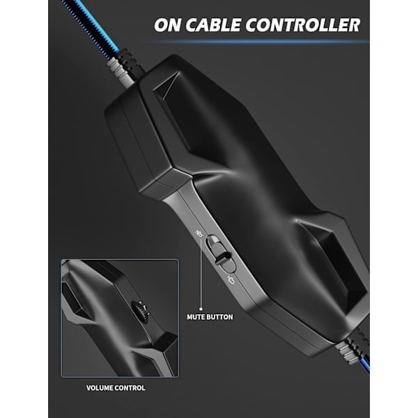 Gaming Headset PS4 Headset, Xbox One Headset med støydempende mikrofon og RGB-lys, PC-headset med stereosurroundlyd, over-ear-hodetelefoner for P