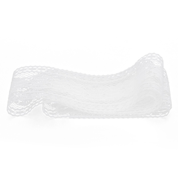 Blonderibånd Nylon Hvit Bølgemønster Trim Gavedekorasjonsartikler 5cm Bred 10 Yards Lang