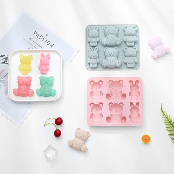 2-pakning silikonform for gummybjørner, jelloformer for barn - Mak