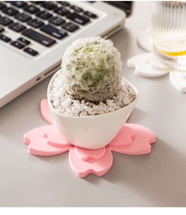 10 stk. Blomsterformede coasters til kaffebord - Varmebestandige