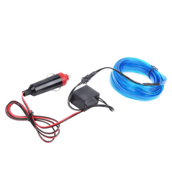 3 Meter Bil Interiør Belysning Auto LED Strip Cigarettænder Kørsel Tråd Rør Neon Lyseblå
