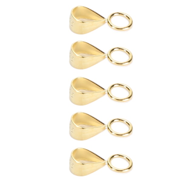 5 st 925 Sterling Silver Bails DIY Utsökta Halsband Berlock Bails 925 Bails för Smyckestillverkning Stängd Guld