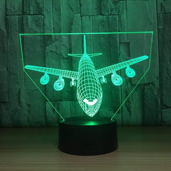 3D Flyvemaskine Natlampe Illusion Natlampe 7 Farver