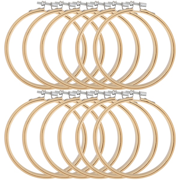 12 st 5,1 tum bambu broderiram, justerbara cirkelringar för korsstygnsbroderi